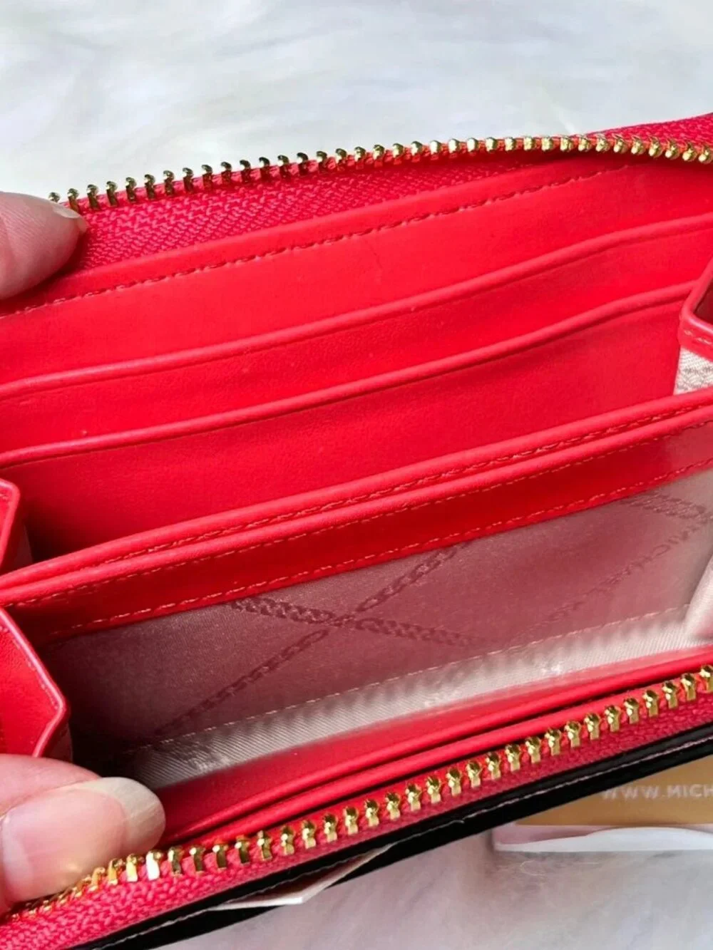 New Michael Kors Jet Set Zip Around Card Case/Small Wallet~Sangria Color